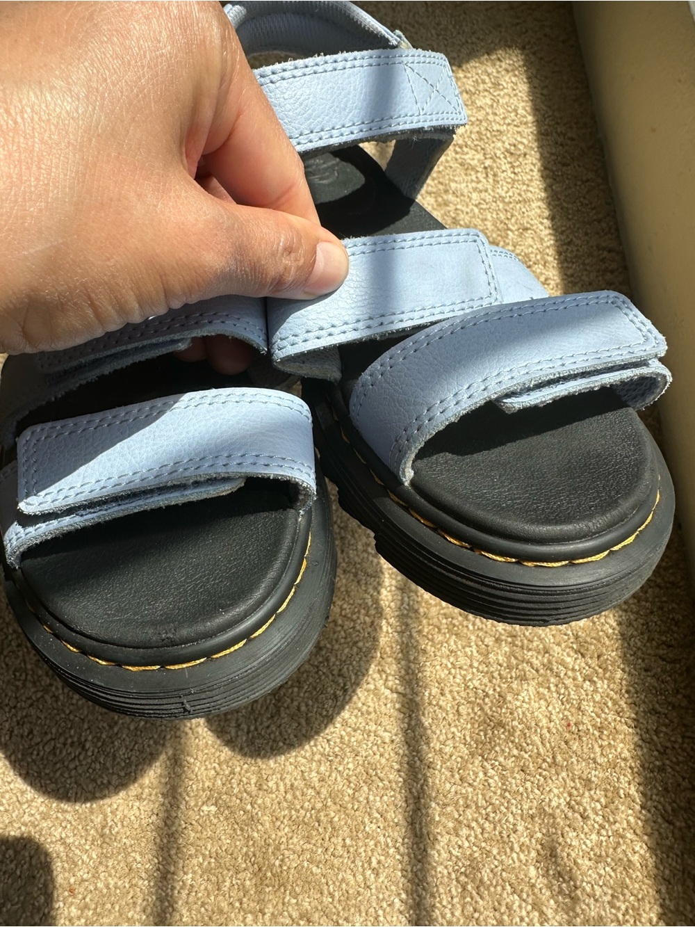 Dr. Martens Light Blue Triple-Strap Comfort Sandals - Picture 4 of 6